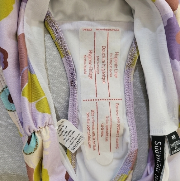 Beth Richards Swim Bottom Womens M Delrey‎ Floral 70s Ruched Side High Waisted - Picture 8 of 10